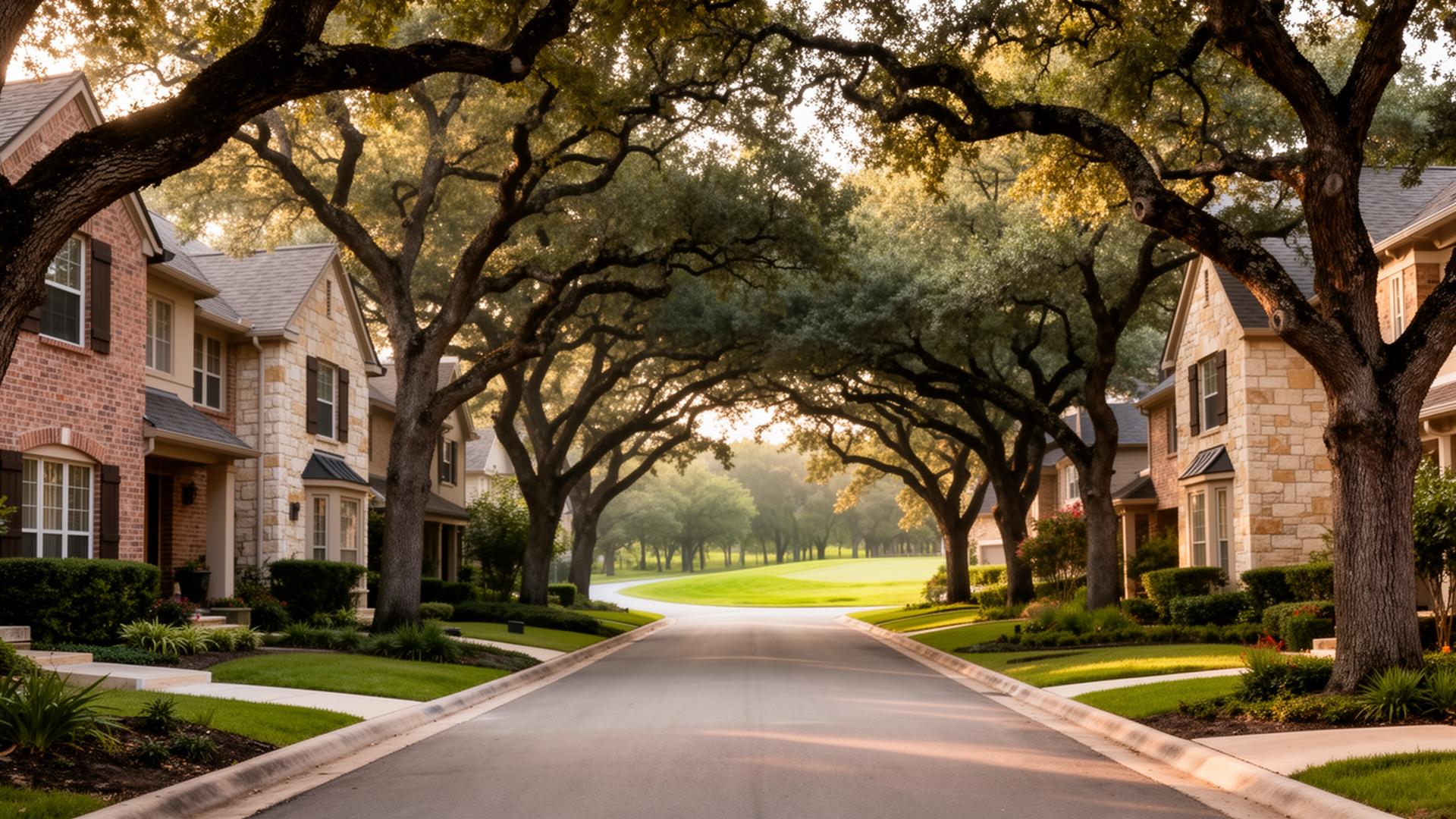 Legend Oaks Austin 78749 oak-canopied street near the Circle C corridor